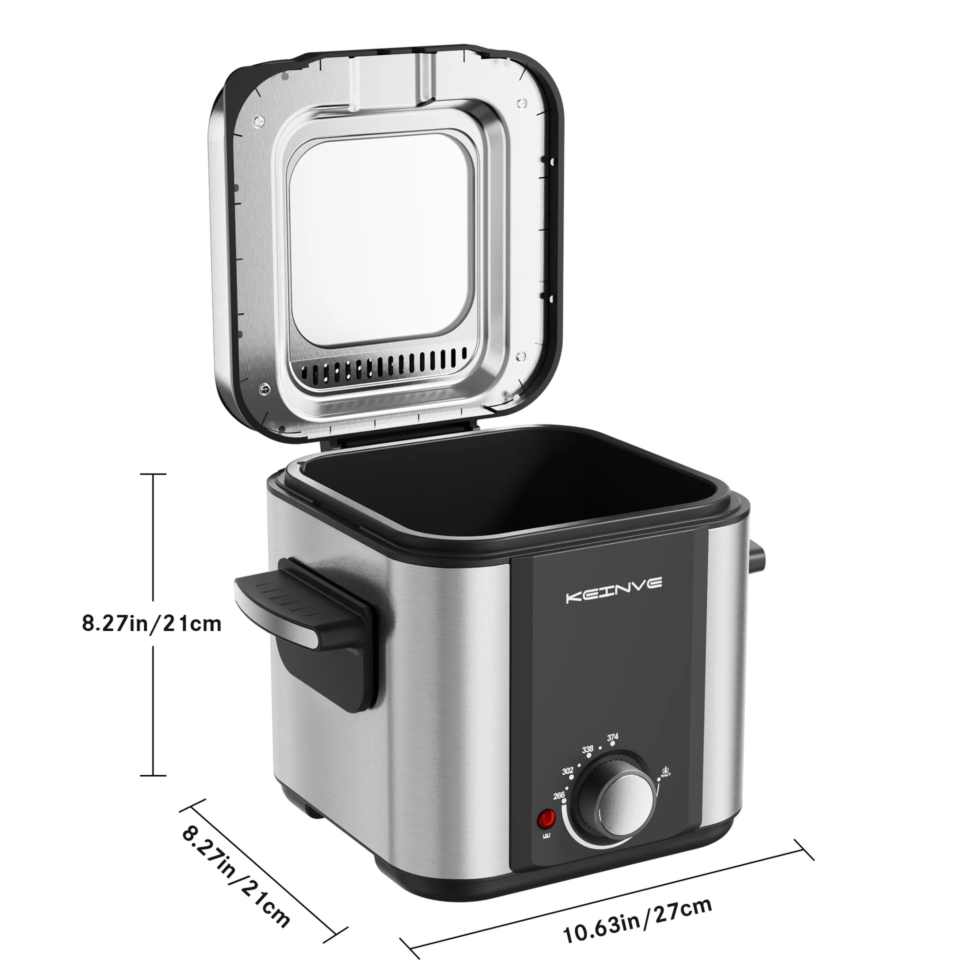 Electric Deep Fryer, 1.5 L/1.6 QT with Nonstick Basket , Cool Touch Sides Easy to Clean - Our Families Kitchen