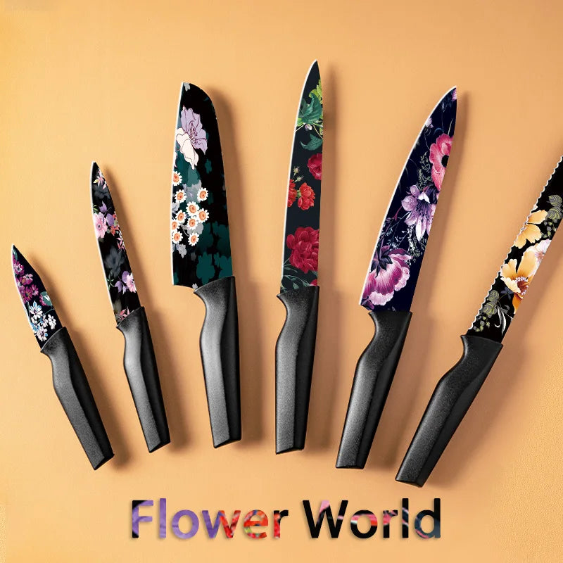 6PCS/ Astercook Knife Set with Blade Guards, Dishwasher Safe, German High Carbon Stainless Steel
