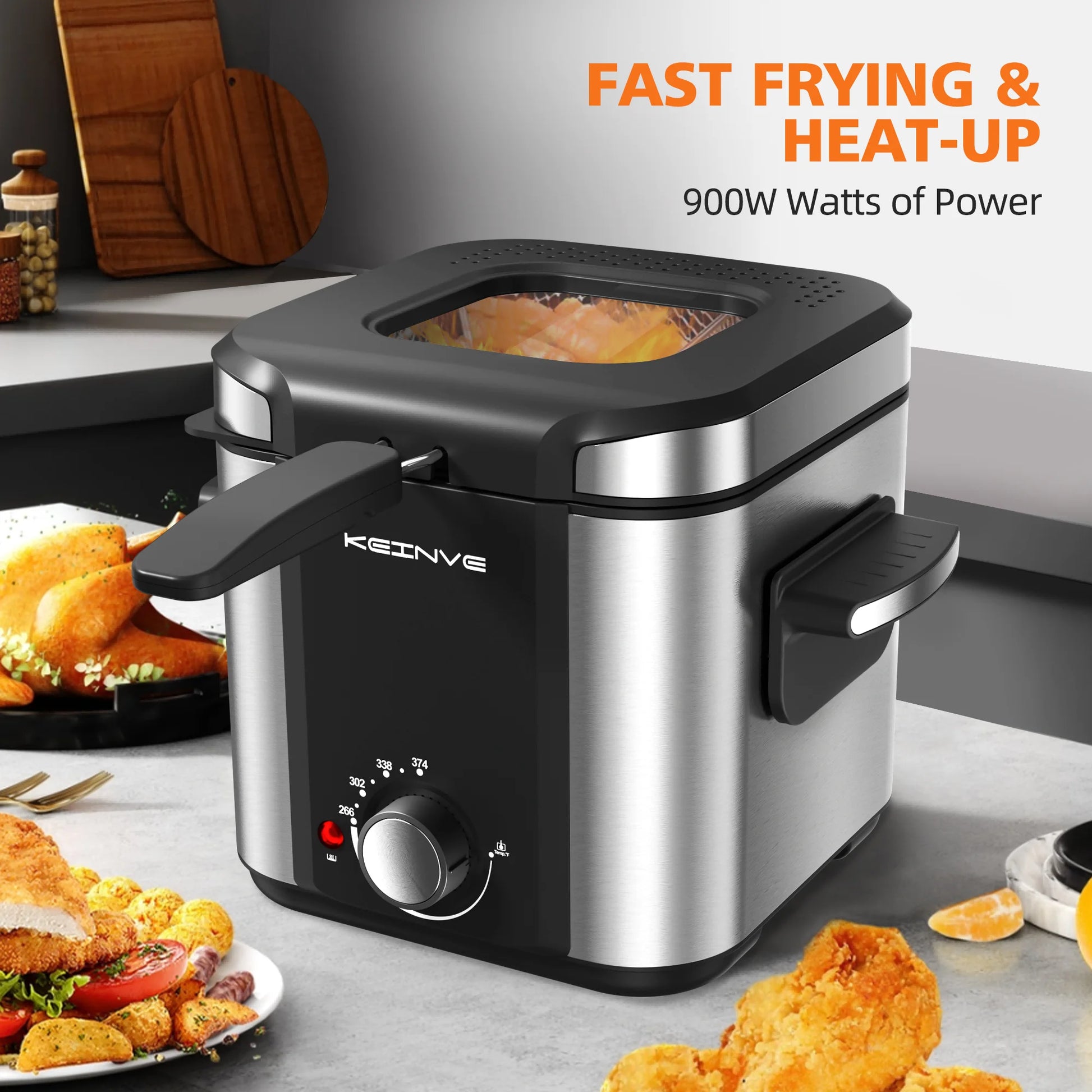 Electric Deep Fryer, 1.5 L/1.6 QT with Nonstick Basket , Cool Touch Sides Easy to Clean - Our Families Kitchen
