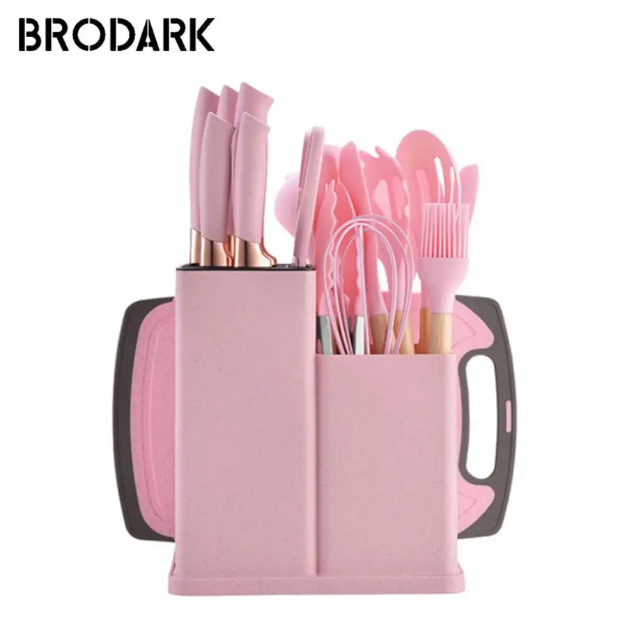 19pcs Food Grade Silicone Brodark Kitchenware Set