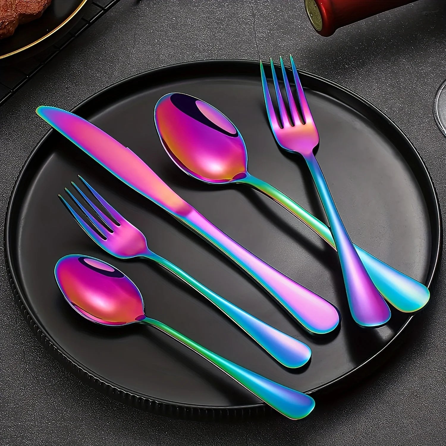 30/60pcs Stainless Steel High-end Tableware Set Mirror Polished - Our Families Kitchen