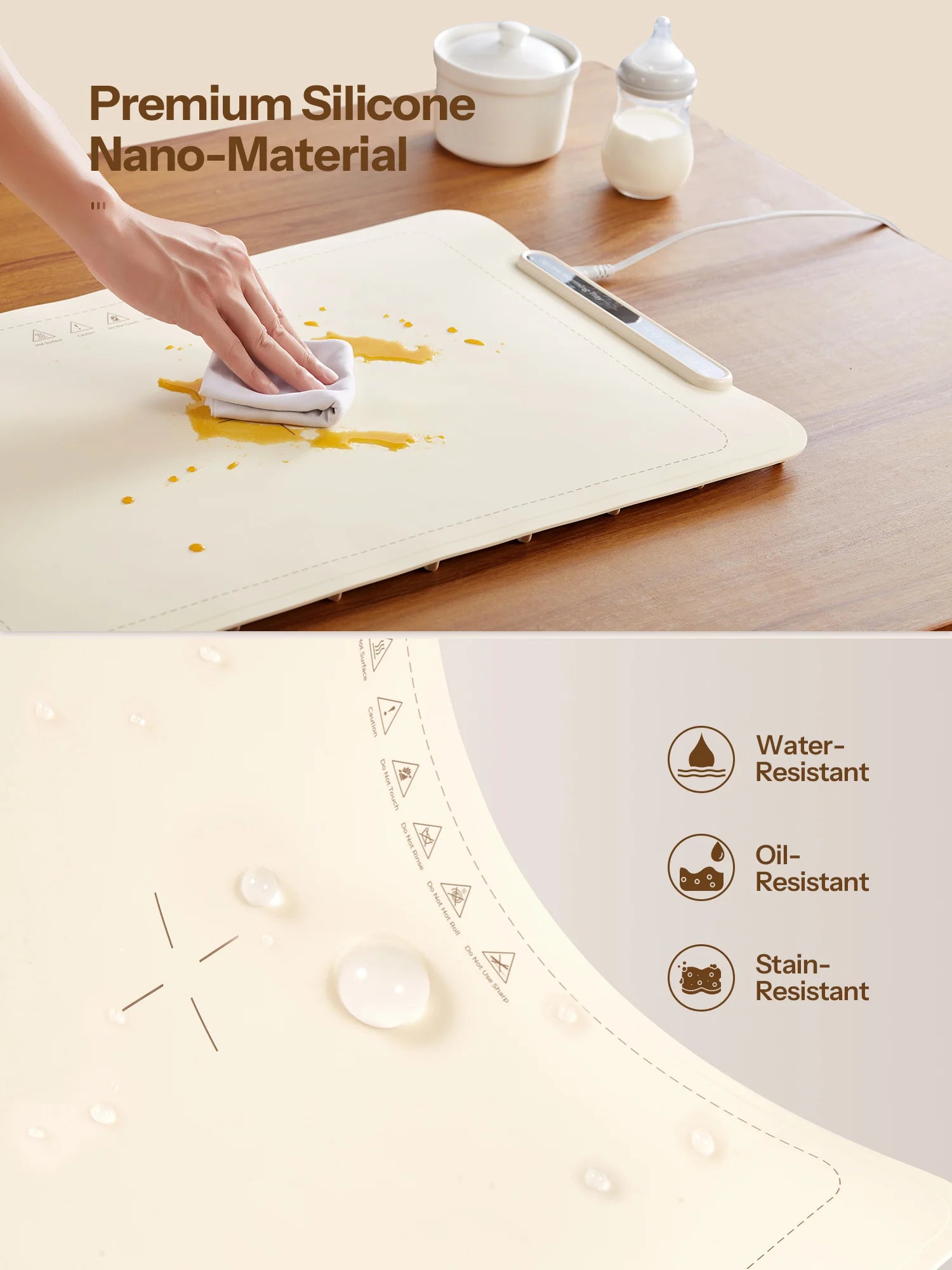 Electric Warming Mat with 3 Temperature Settings, Auto Shut-Off - Our Families Kitchen