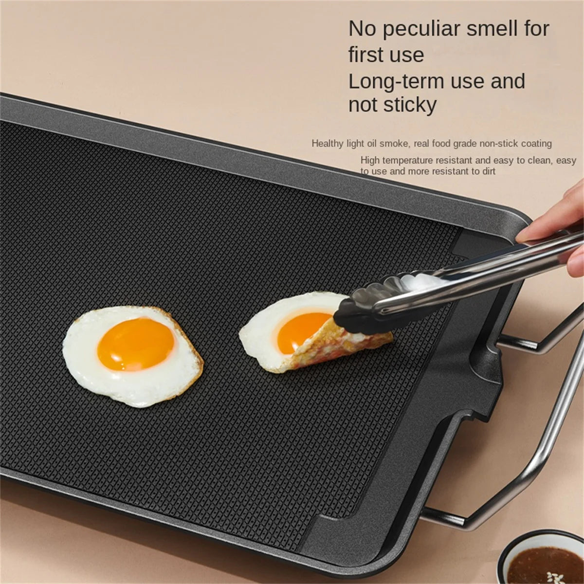 Non Stick Electric Grill, Smokeless, 5 Levels Adjustable Temperature
