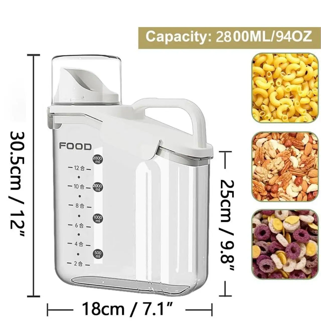2Pack ,2.8L Airtight Large Storage Containers with Pouring Spout - Our Families Kitchen