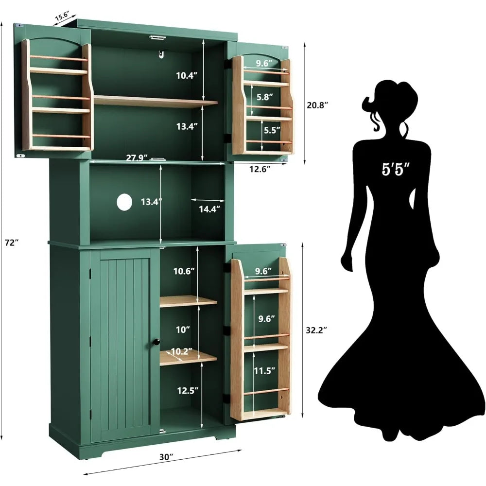 Kitchen Pantry Storage Cabinet, Freestanding Larger Cupboard - Our Families Kitchen
