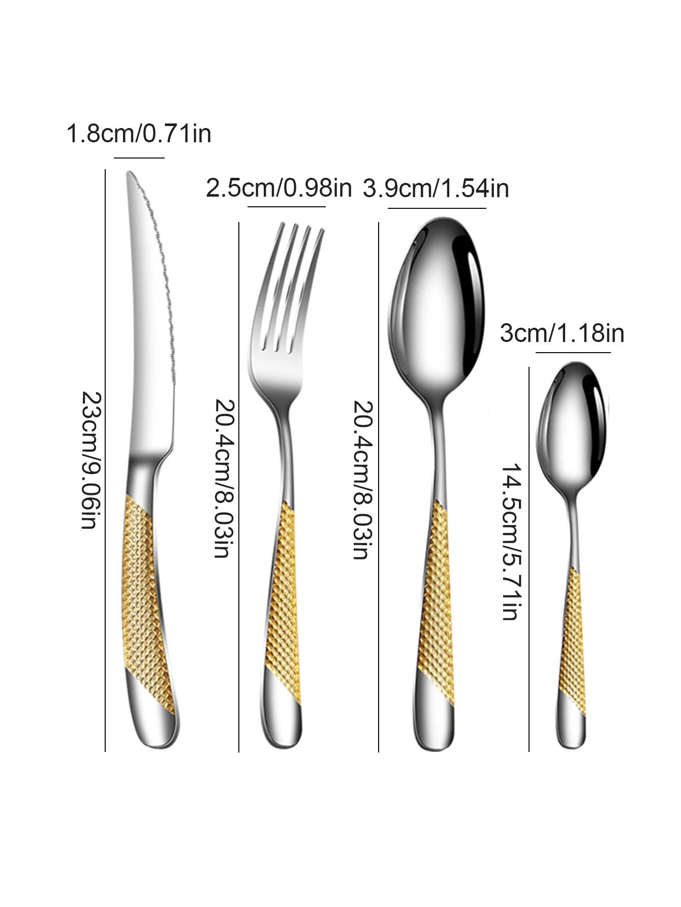 24pc Stainless steel tableware star steak knife and fork dessert fork spoon