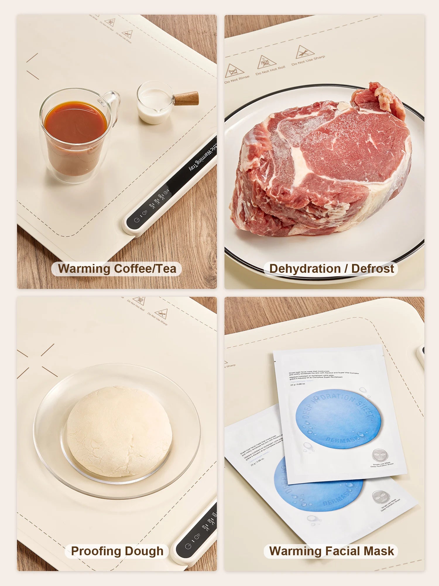 Electric Warming Mat with 3 Temperature Settings, Auto Shut-Off - Our Families Kitchen
