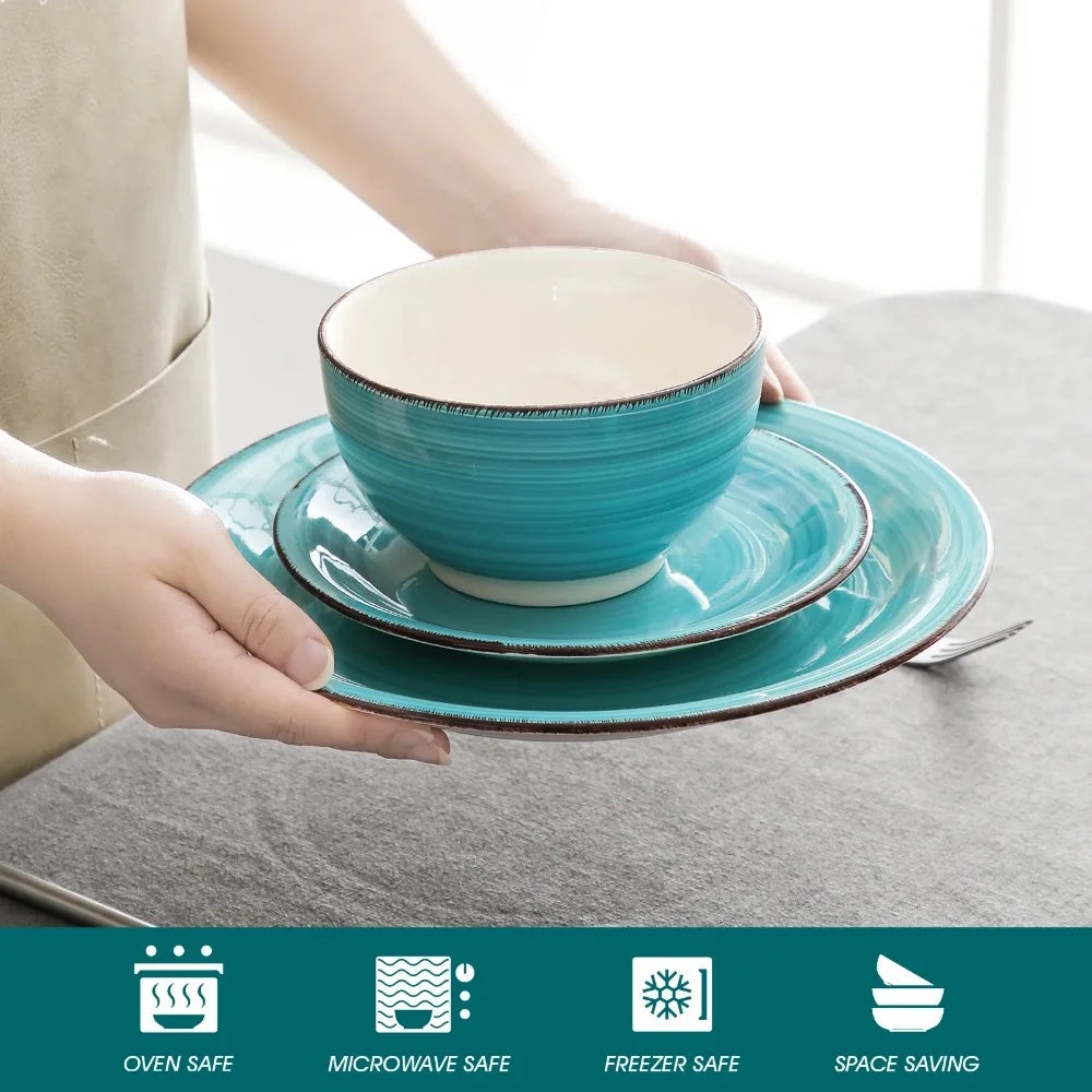 Vancasso Bella 16PCS Tableware Porcelain Dinnerware Set Vintage Ceramic Plate Set - Our Families Kitchen