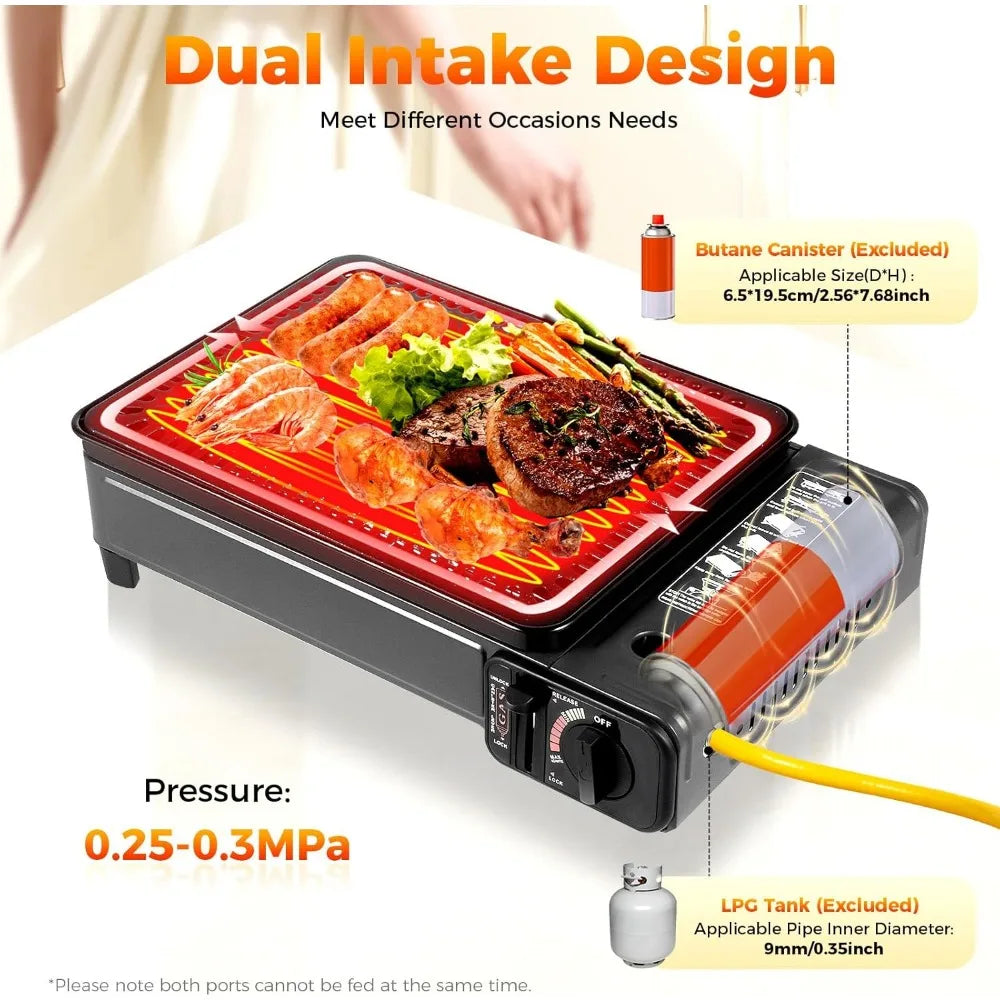Portable Gas Grill Stove With Adjustable Firepower