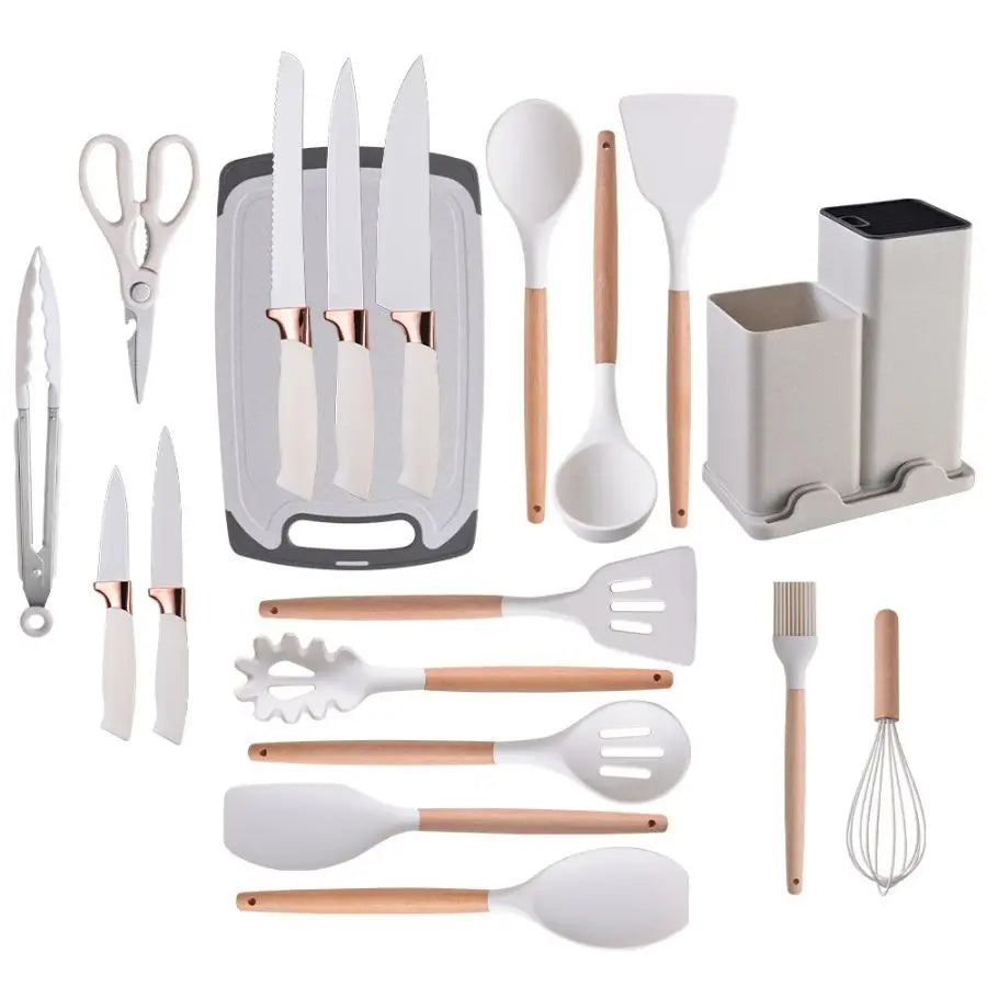 19pcs Food Grade Silicone Brodark Kitchenware Set