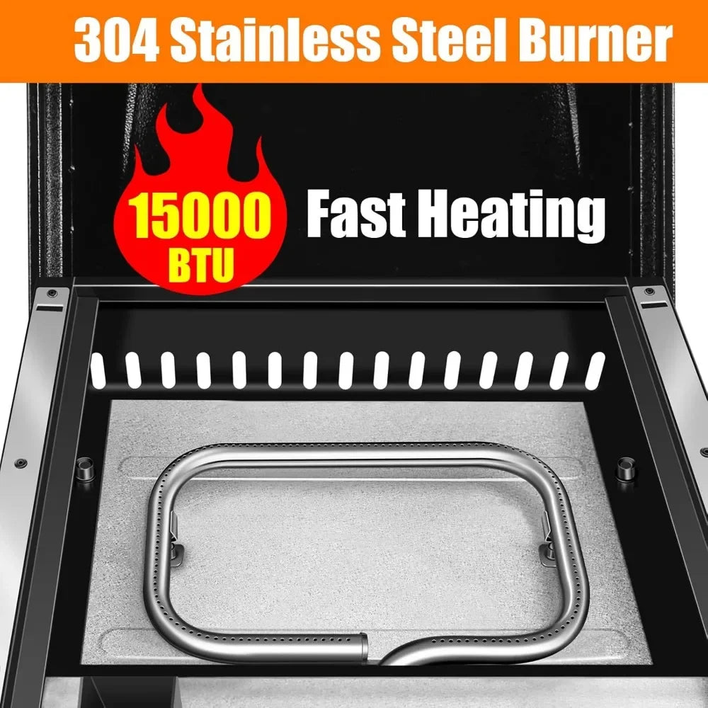 Portable Non-Stick Flat Top Propane Grill, Griddle with Carry Bag 17 Inch,15,000 BTU