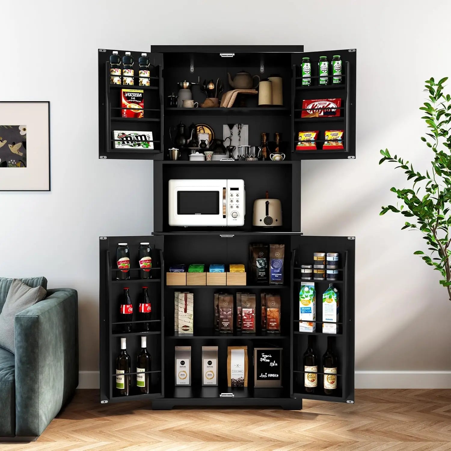 Kitchen Pantry Storage Cabinet, Freestanding Larger Cupboard - Our Families Kitchen