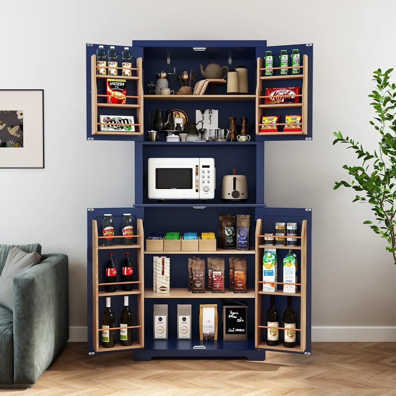 Kitchen Pantry Storage Cabinet, Freestanding Larger Cupboard - Our Families Kitchen