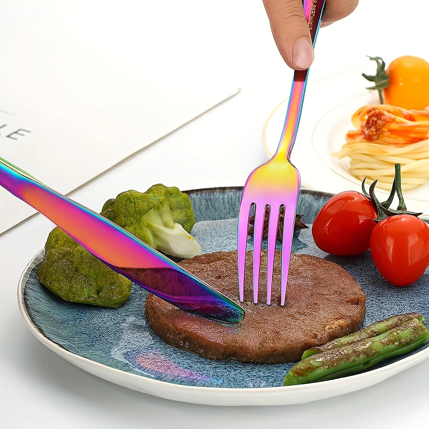 30/60pcs Stainless Steel High-end Tableware Set Mirror Polished - Our Families Kitchen