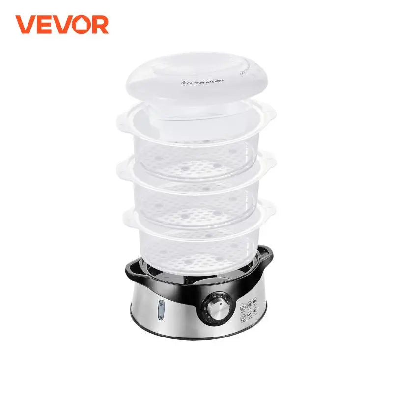 VEVOR Electric Food Steamer 9.5Qt/9L, 3-Tier Stackable Trays, 800W for Cooking