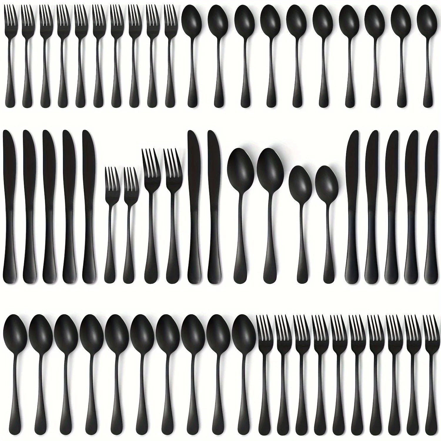 60pcs, Stainless Steel, Silverware Mirror Polished Cutlery Set, Dishwasher Safe - Our Families Kitchen