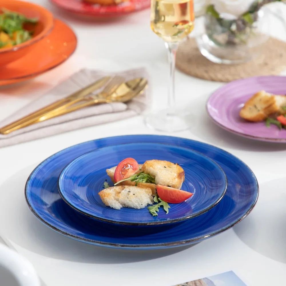 Vancasso BONITA Mix Color Ceramic Tableware 18PCS Dinnerware Set, Earthenware - Our Families Kitchen