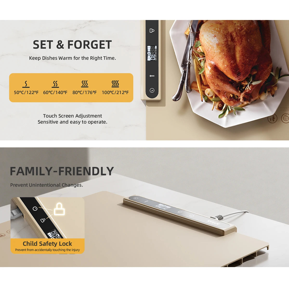 Aoran, Adjustable Temperature Folding Heating Pad, Silicone Quick Heating Plate - Our Families Kitchen