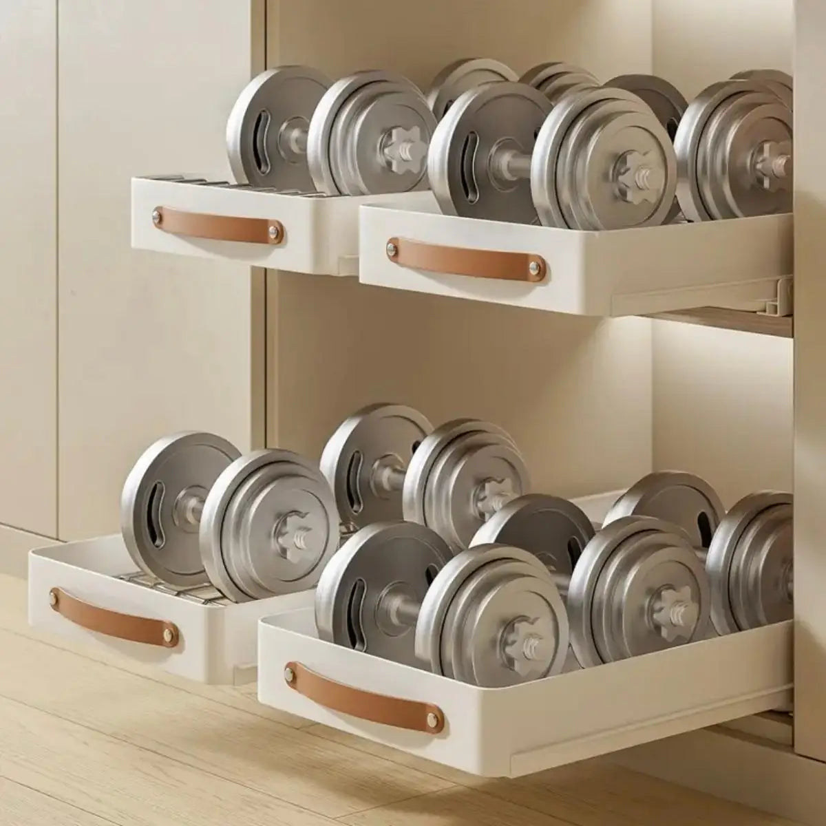 Pull out Cabinet Organizer Fixed with Adhesive Nano Film, Heavy Duty Shelves Drawer Storage - Our Families Kitchen