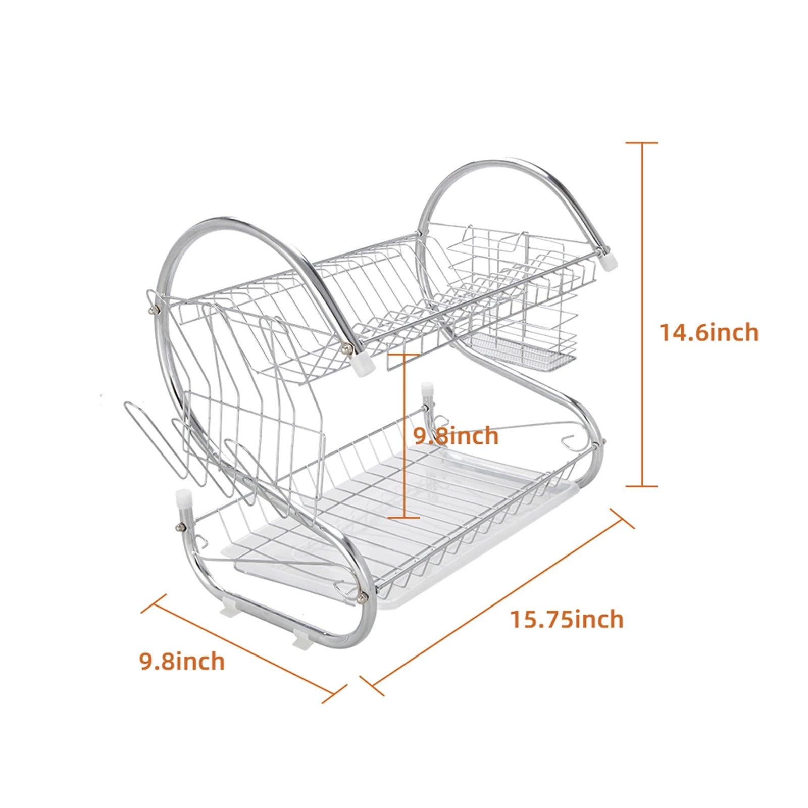 Space-Saving Stainless Steel  Dish Drying Rack - Our Families Kitchen