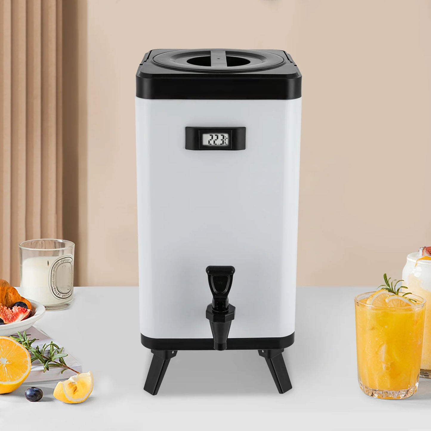 Stainless Steel Insulated Drink Dispenser with Faucet Thermos Kitchenware 12L