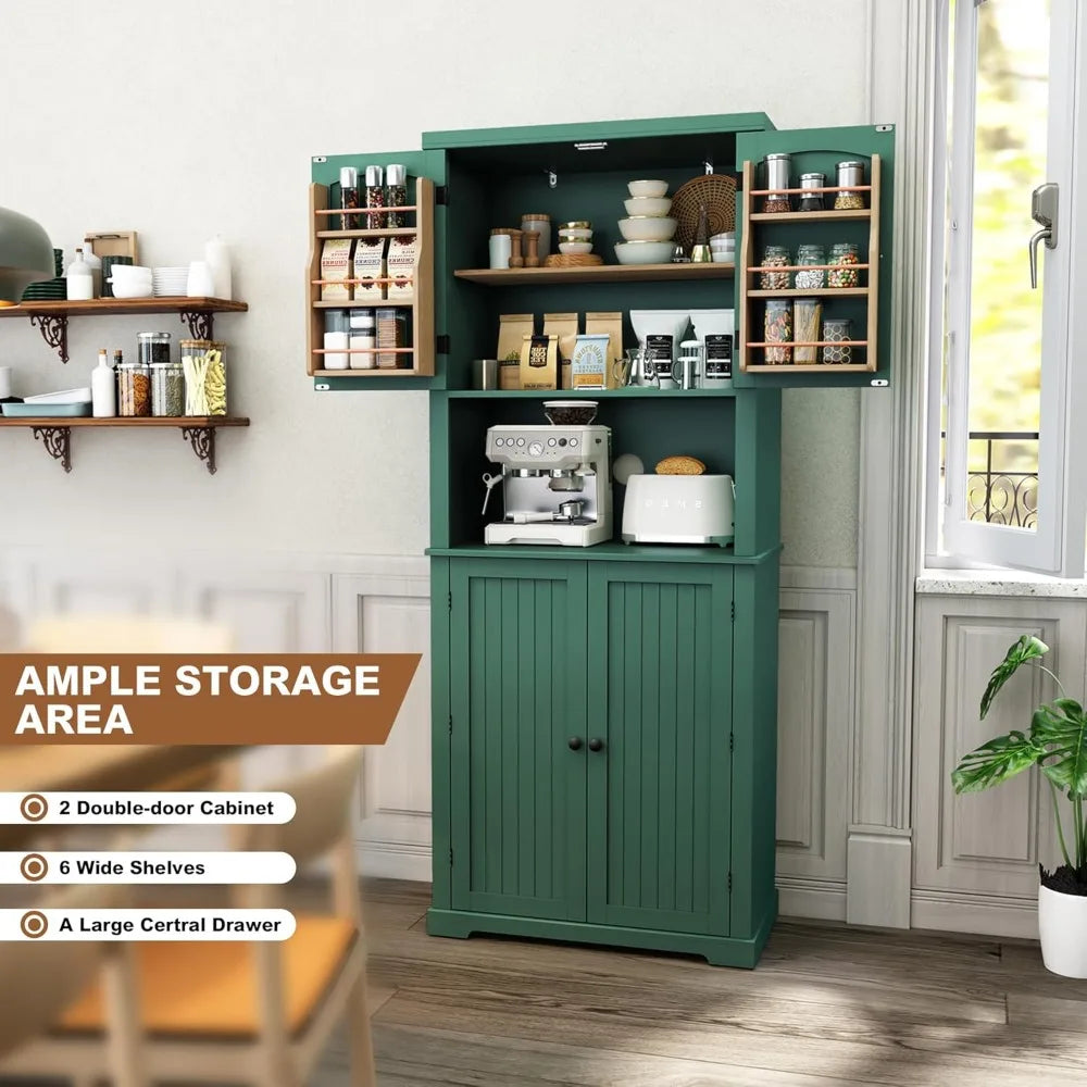 Kitchen Pantry Storage Cabinet, Freestanding Larger Cupboard - Our Families Kitchen