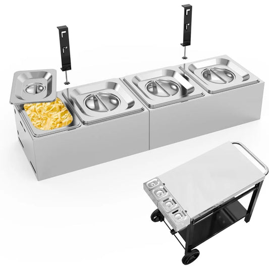 Universal Topping Station for Grill Table, Condiments