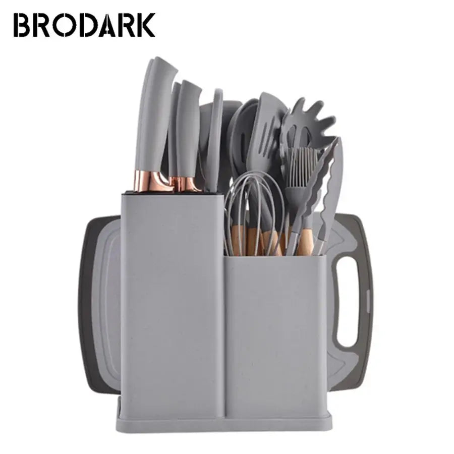 19pcs Food Grade Silicone Brodark Kitchenware Set