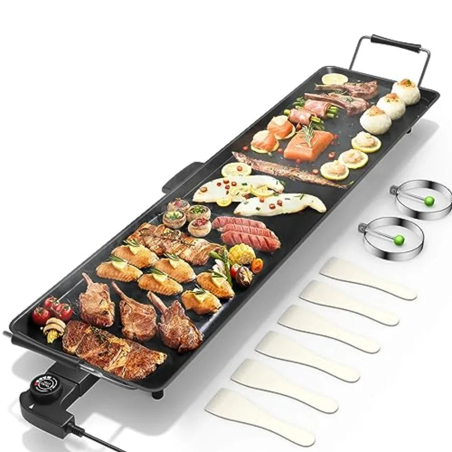 Electric Teppanyaki Grill BBQ Nonstick Extra Large Griddle, Countertop Grill