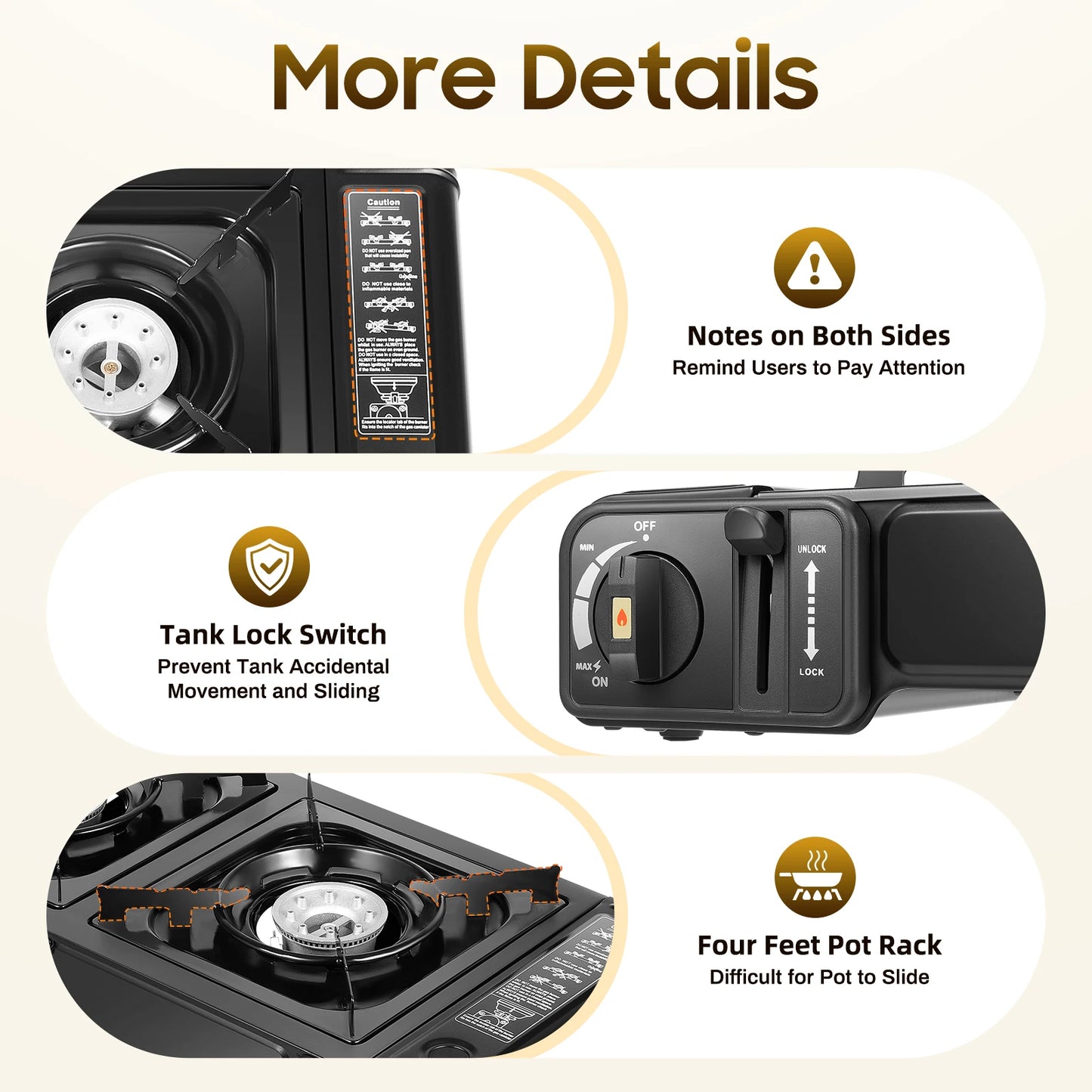 2in1 2-Burner Portable Butane Camping Stove Kit w/Baking Pan and Carrying Case, Auto Ignition
