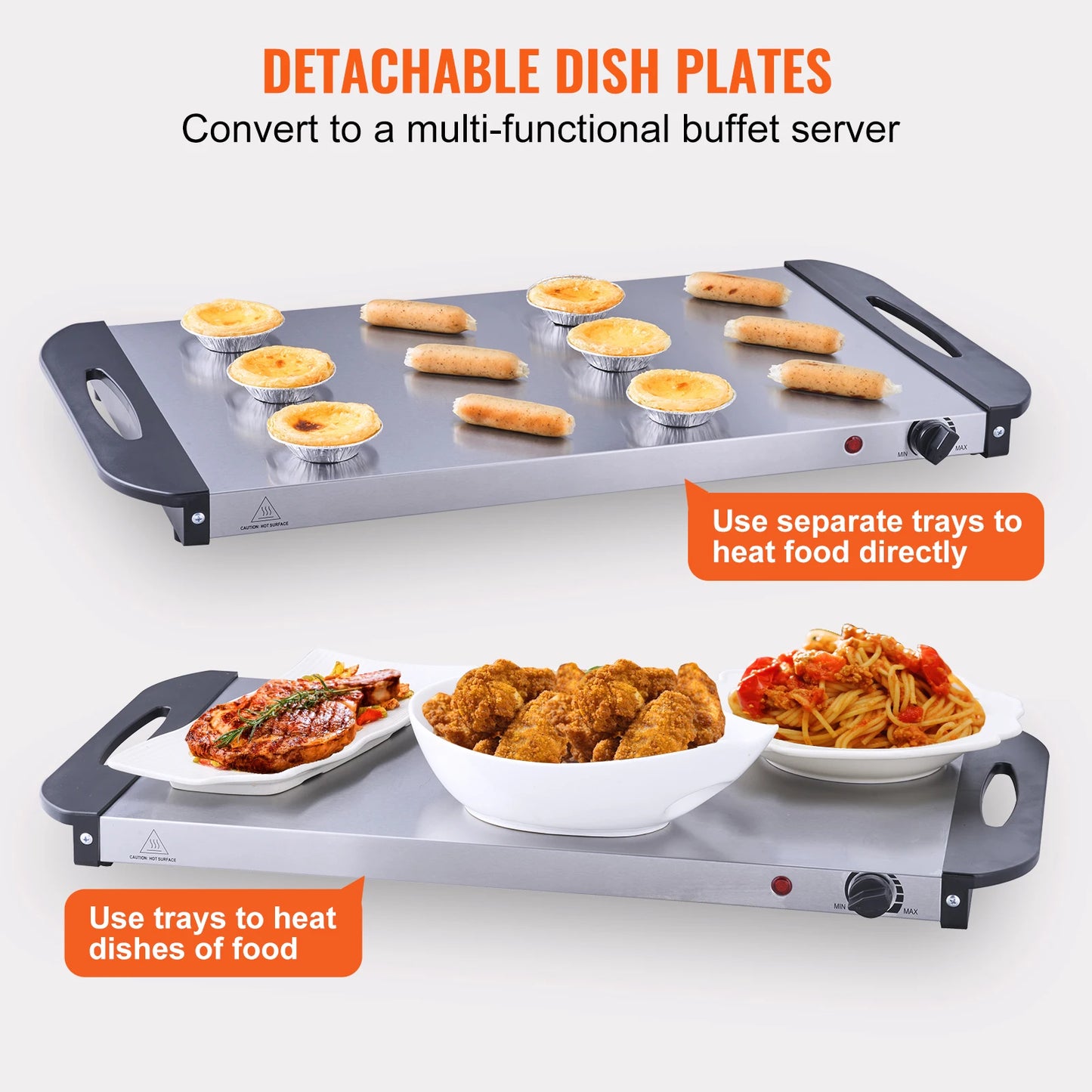 VEVOR Electric Buffet Server, Electric Warming Tray, with Temp Control