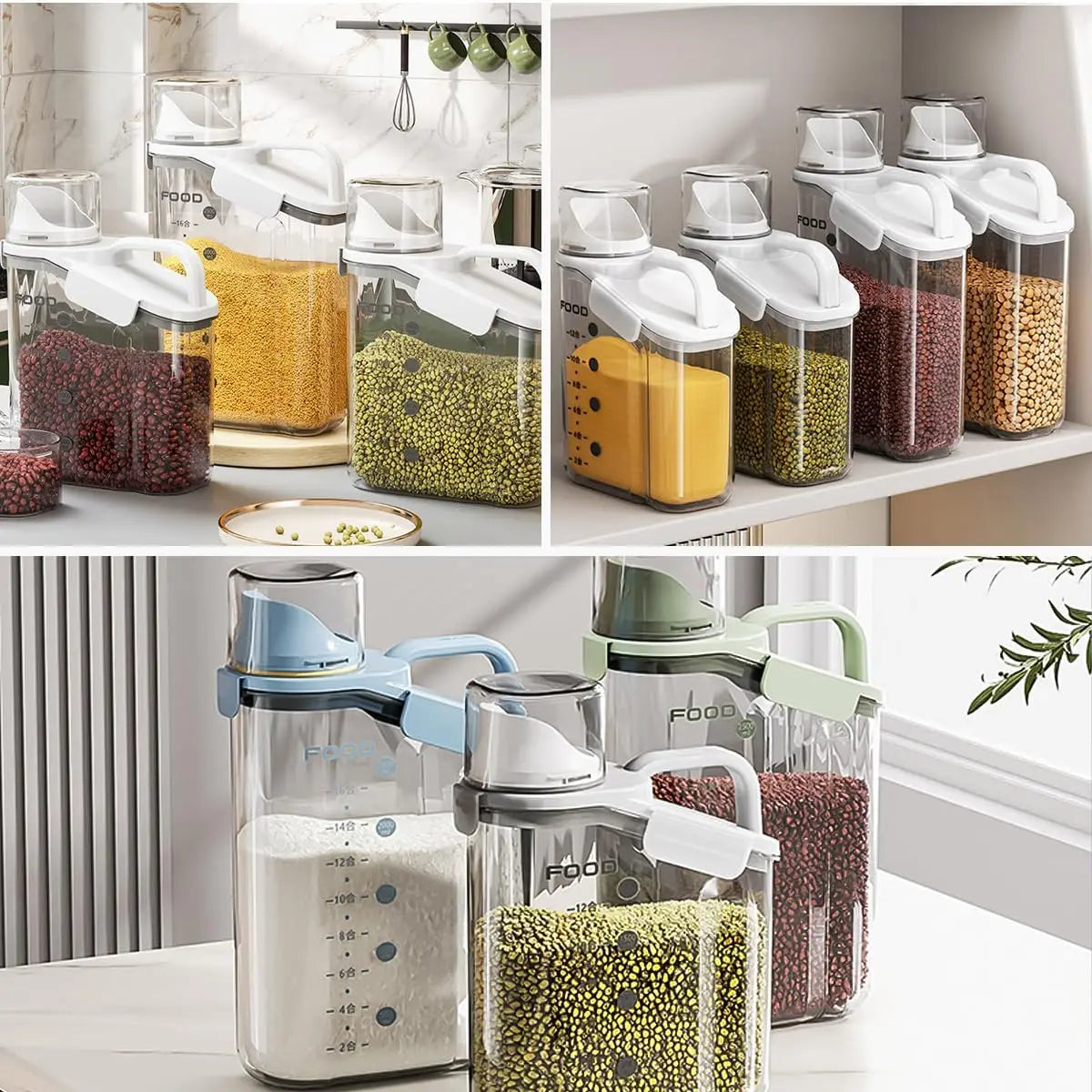 2Pack ,2.8L Airtight Large Storage Containers with Pouring Spout - Our Families Kitchen