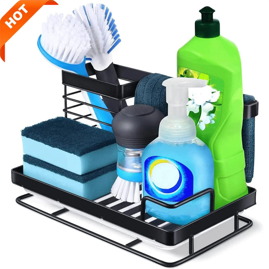 Stainless Steel for kitchen Sink Caddy Organizer for Clean Countertops - Our Families Kitchen