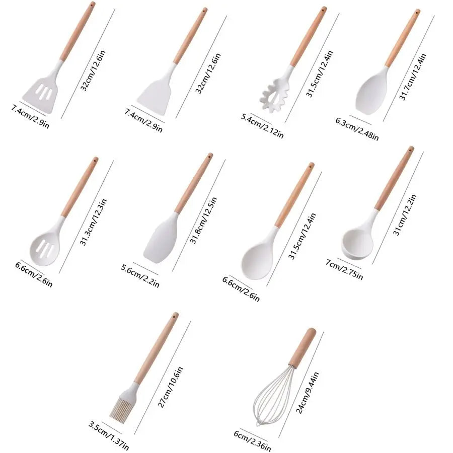 19pcs Food Grade Silicone Brodark Kitchenware Set