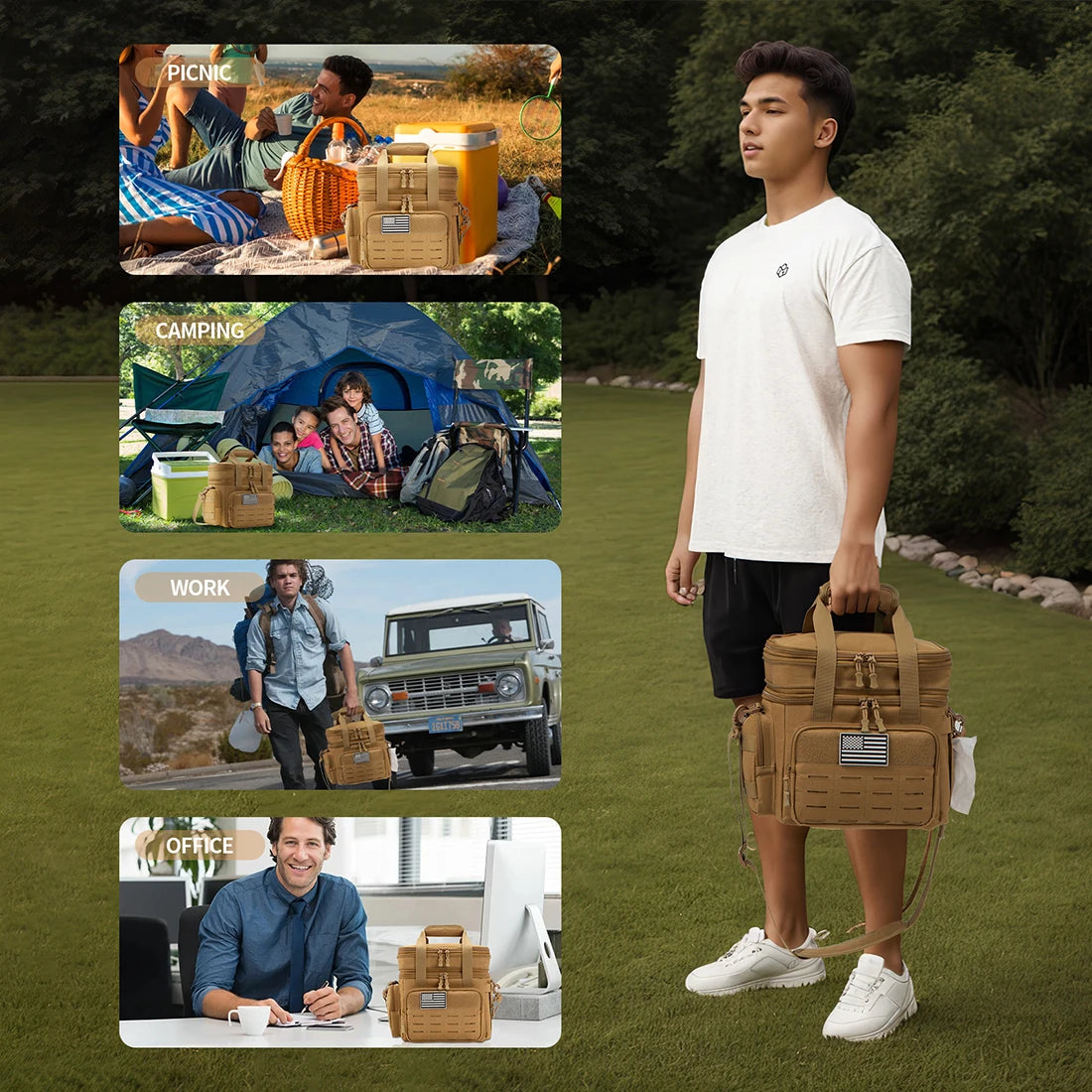 Tactical Lunch Box Expandable 18L Insulated Cooler Bag Leak Proof