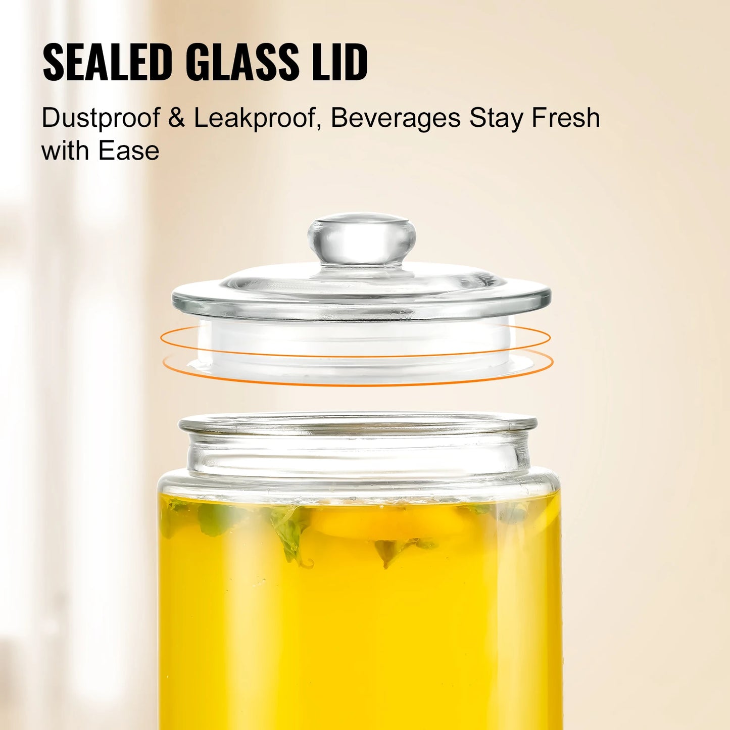 VEVOR Beverage Dispenser 2 Gallon with Stainless Steel Spigot r Dispenser for Restaurants Parties