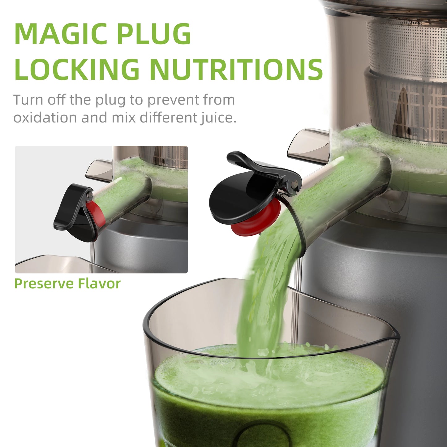BioloMix Cold Press Juicer, Slow Masticating Juice Extractor Fits Whole Fruits - Our Families Kitchen