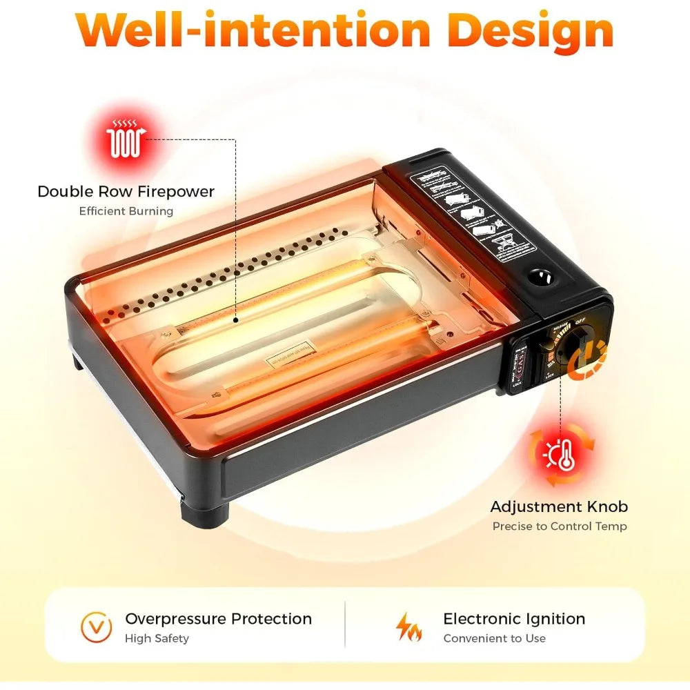 Portable Gas Grill Stove With Adjustable Firepower