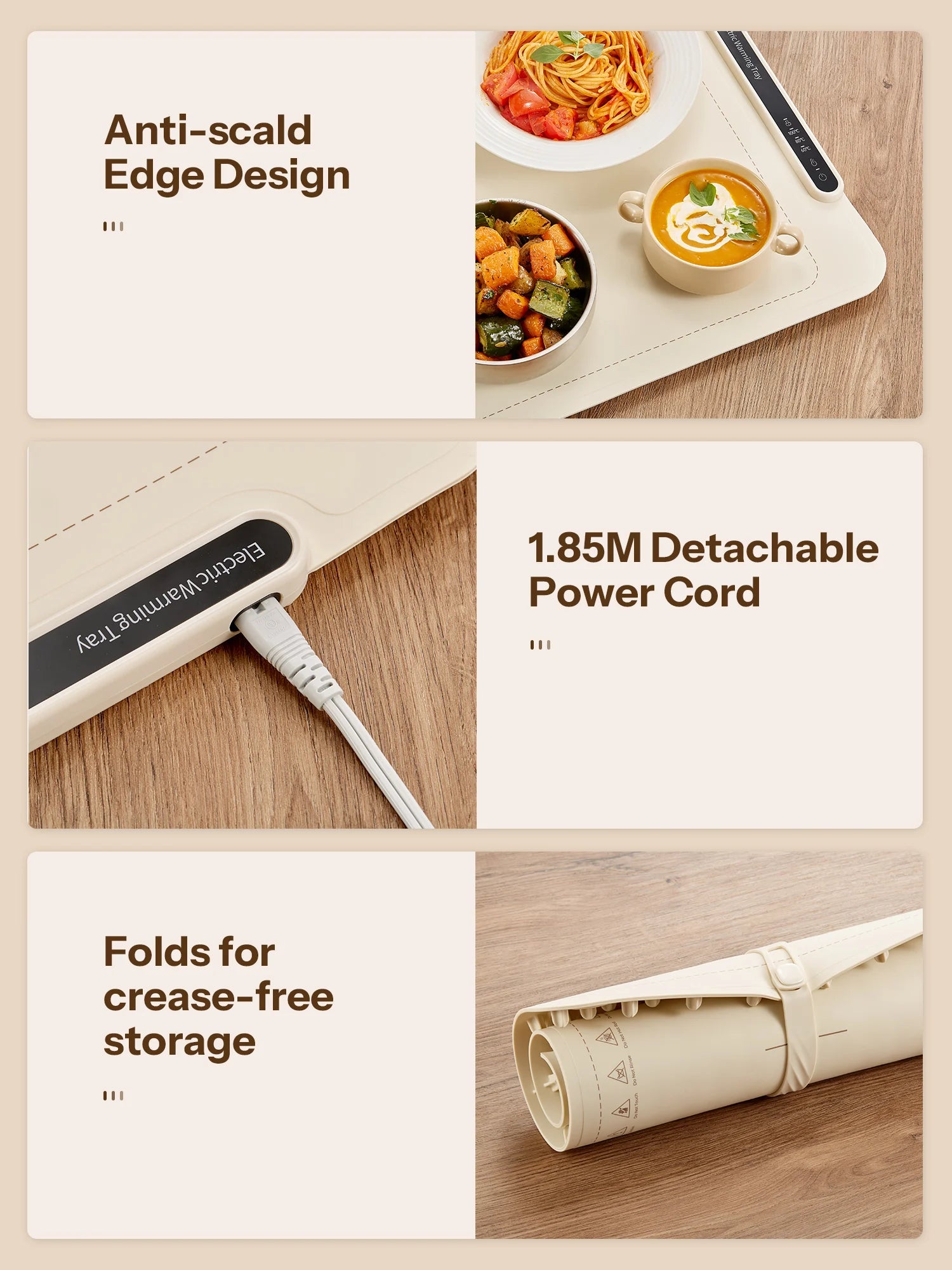 Electric Warming Mat with 3 Temperature Settings, Auto Shut-Off - Our Families Kitchen