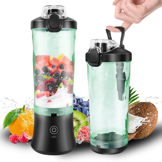 600ml Portable Mini ,USB Rechargeable Small Smoothie Blender, Large Capacity Travel , Blends Ice - Our Families Kitchen