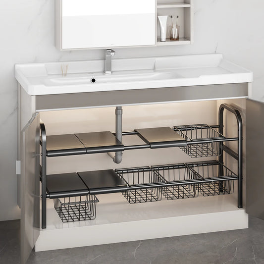 1 Set Multi-Use Kitchen Expandable Cabinet Shelf Organizer ,Removable Baskets