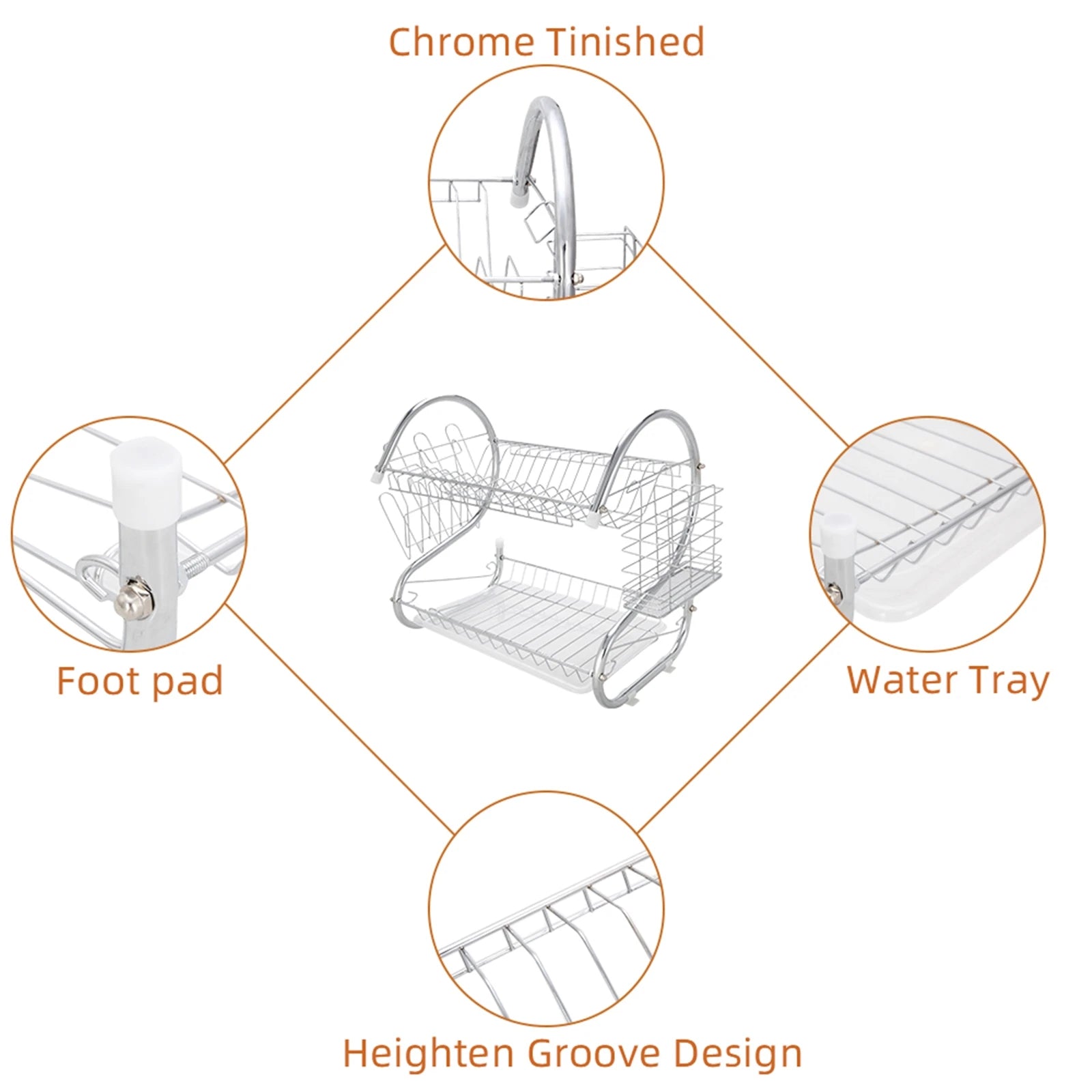 Space-Saving Stainless Steel  Dish Drying Rack - Our Families Kitchen