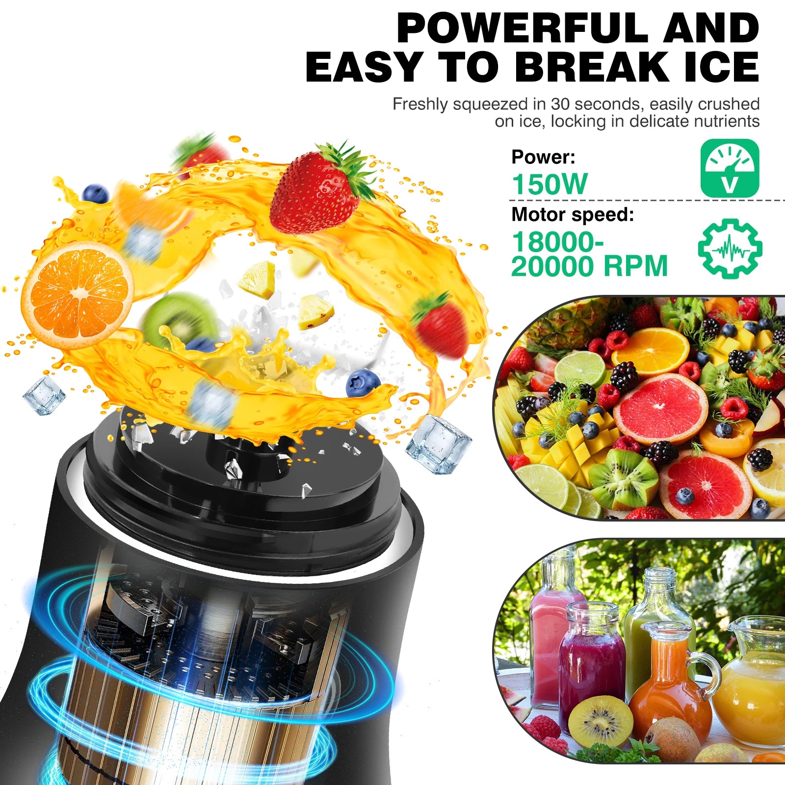 600ml Portable Mini ,USB Rechargeable Small Smoothie Blender, Large Capacity Travel , Blends Ice - Our Families Kitchen
