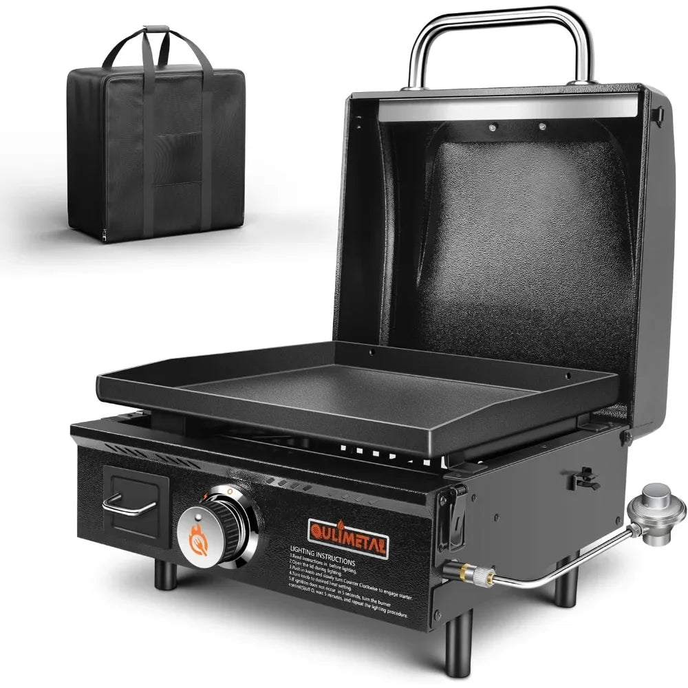 Portable Non-Stick Flat Top Propane Grill, Griddle with Carry Bag 17 Inch,15,000 BTU