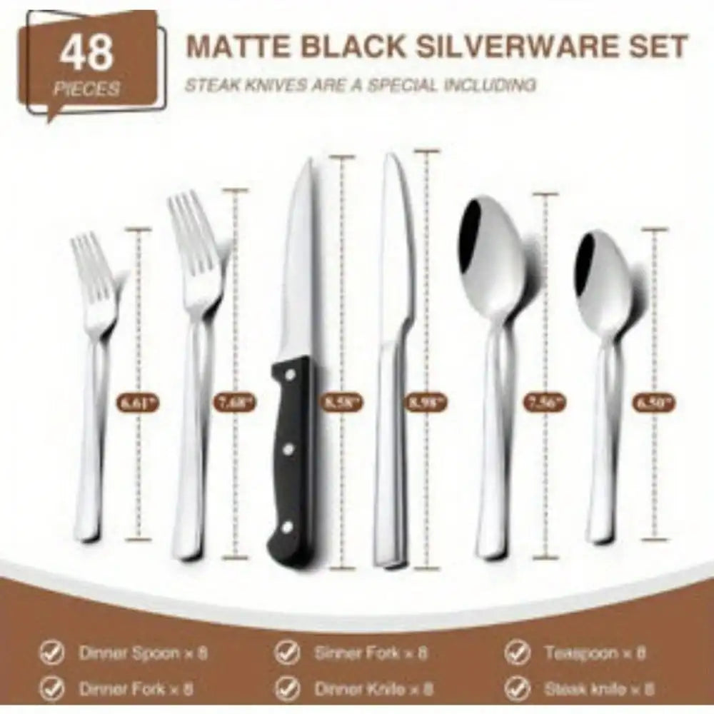 Stainless Steel, Home Kitchen Cutlery Set For 8, Dishwasher Safe - Our Families Kitchen