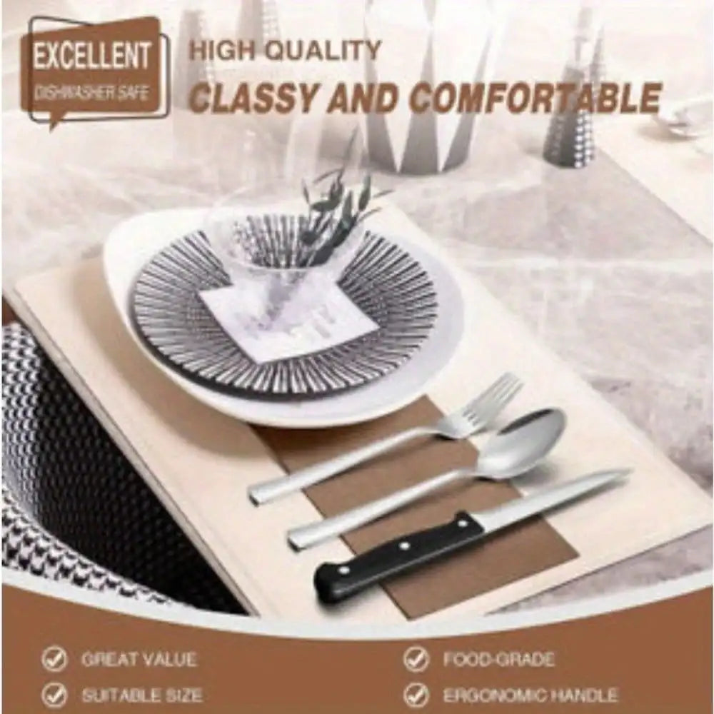 Stainless Steel, Home Kitchen Cutlery Set For 8, Dishwasher Safe - Our Families Kitchen
