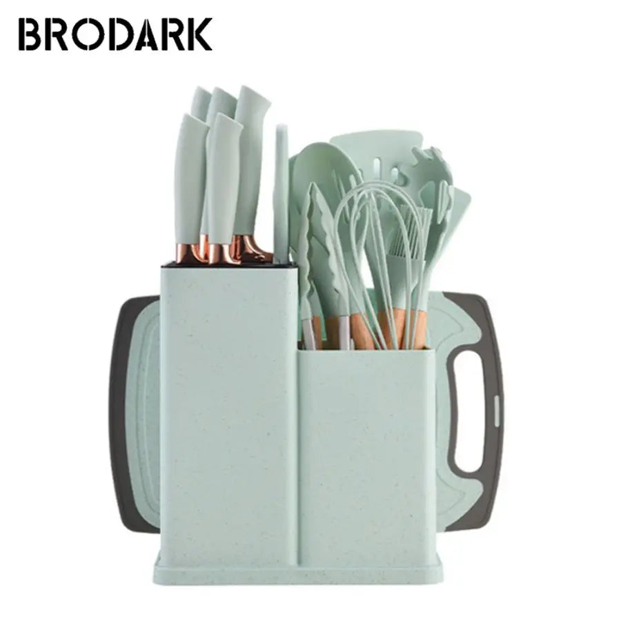 19pcs Food Grade Silicone Brodark Kitchenware Set