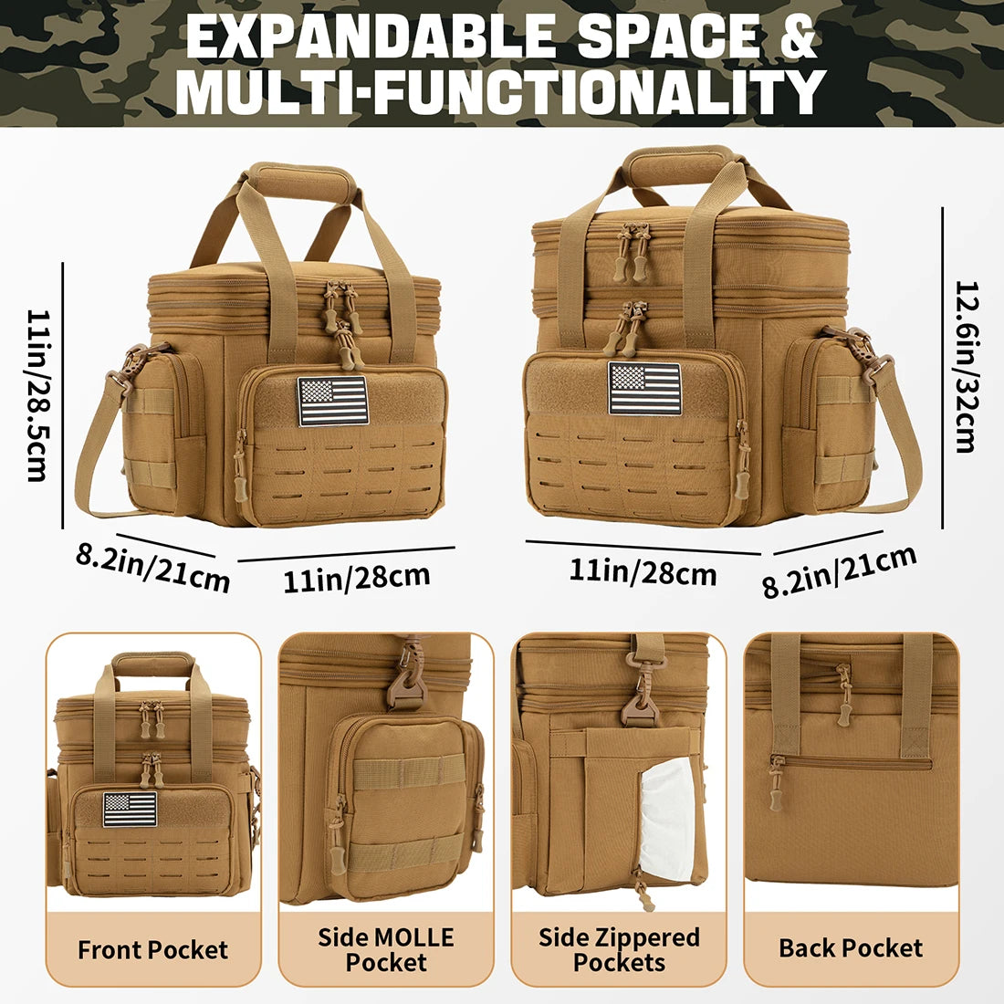 Tactical Lunch Box Expandable 18L Insulated Cooler Bag Leak Proof