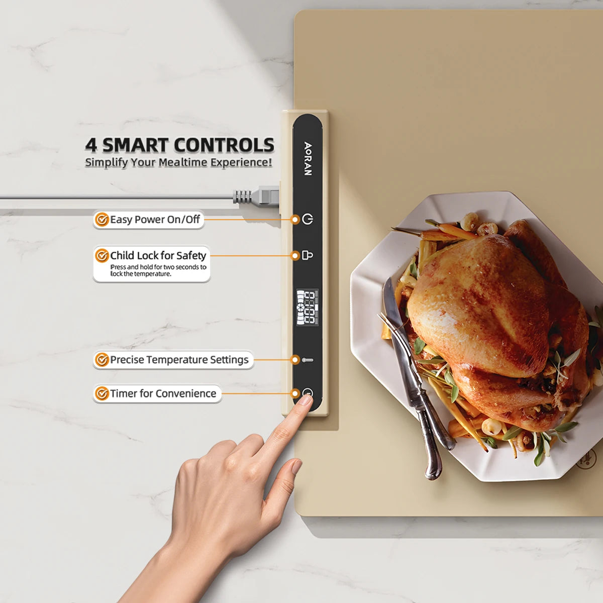 Aoran, Adjustable Temperature Folding Heating Pad, Silicone Quick Heating Plate - Our Families Kitchen