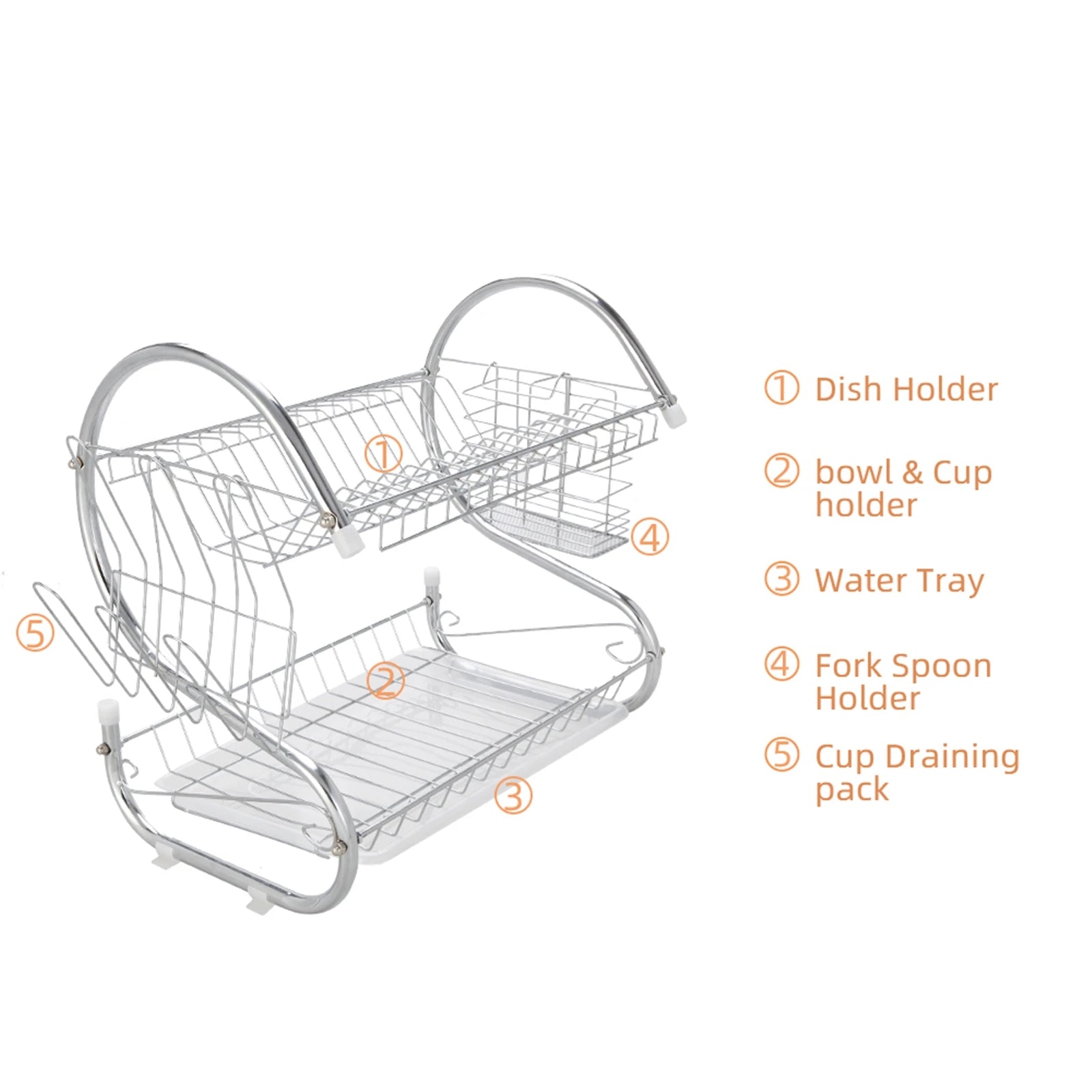 Space-Saving Stainless Steel  Dish Drying Rack - Our Families Kitchen